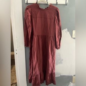 Universal Threads Red Maxi Long sleeve Cotton Dress Sz Large